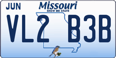MO license plate VL2B3B