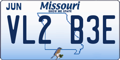 MO license plate VL2B3E