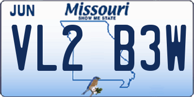 MO license plate VL2B3W