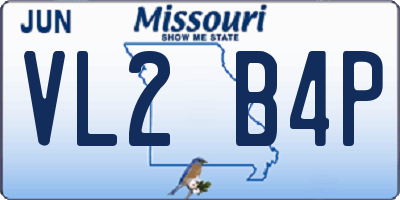 MO license plate VL2B4P