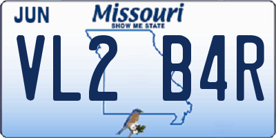 MO license plate VL2B4R