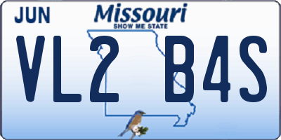 MO license plate VL2B4S