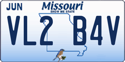 MO license plate VL2B4V