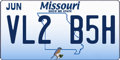 MO license plate VL2B5H