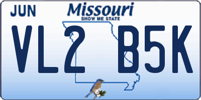 MO license plate VL2B5K