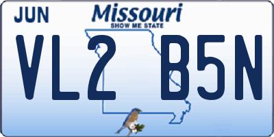 MO license plate VL2B5N