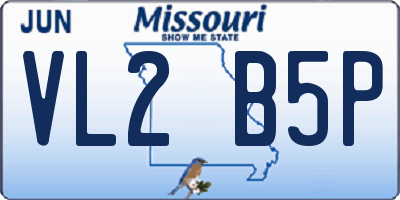 MO license plate VL2B5P