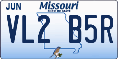 MO license plate VL2B5R