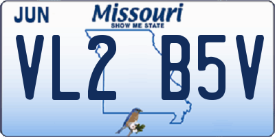 MO license plate VL2B5V