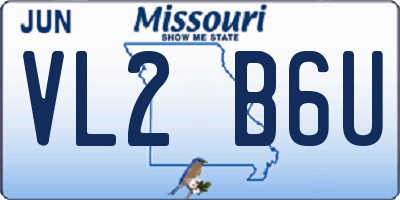 MO license plate VL2B6U