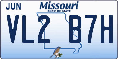 MO license plate VL2B7H