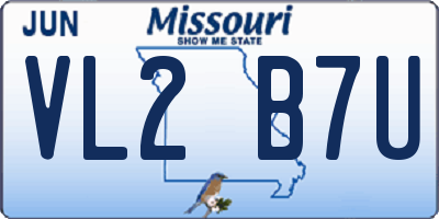 MO license plate VL2B7U
