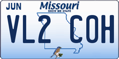 MO license plate VL2C0H