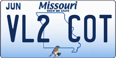 MO license plate VL2C0T