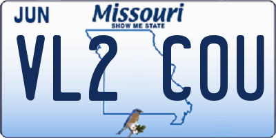 MO license plate VL2C0U