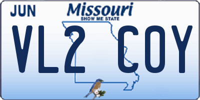 MO license plate VL2C0Y