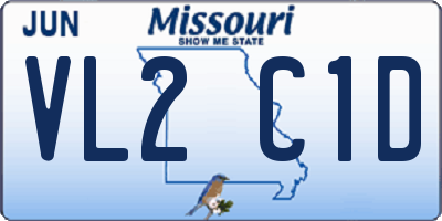 MO license plate VL2C1D