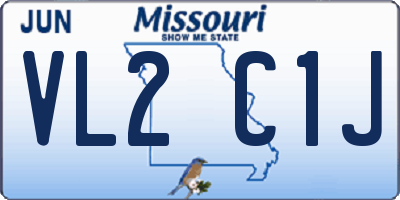 MO license plate VL2C1J