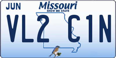 MO license plate VL2C1N
