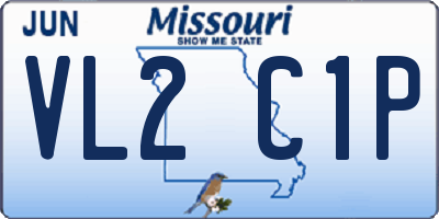 MO license plate VL2C1P