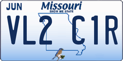 MO license plate VL2C1R
