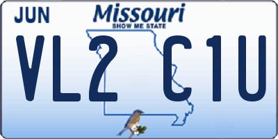 MO license plate VL2C1U