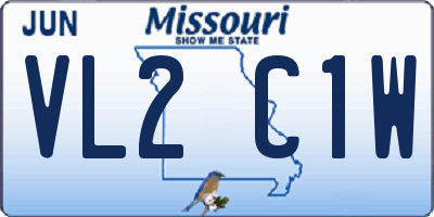 MO license plate VL2C1W