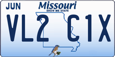 MO license plate VL2C1X