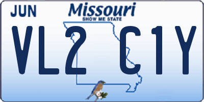 MO license plate VL2C1Y