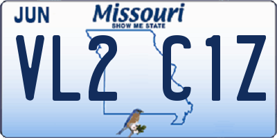 MO license plate VL2C1Z