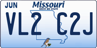 MO license plate VL2C2J