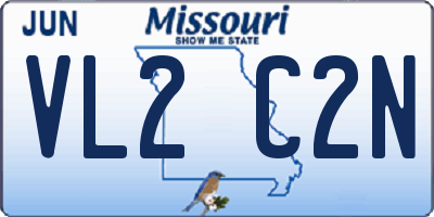 MO license plate VL2C2N