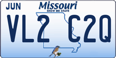 MO license plate VL2C2Q
