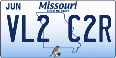 MO license plate VL2C2R