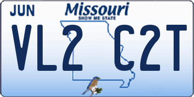 MO license plate VL2C2T