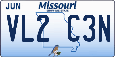 MO license plate VL2C3N