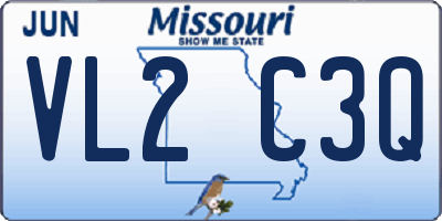 MO license plate VL2C3Q