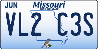 MO license plate VL2C3S