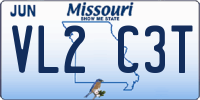 MO license plate VL2C3T