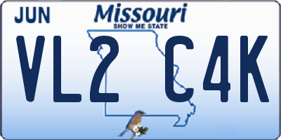 MO license plate VL2C4K