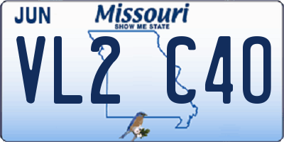 MO license plate VL2C4O