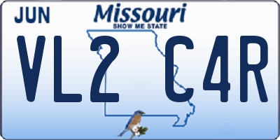 MO license plate VL2C4R