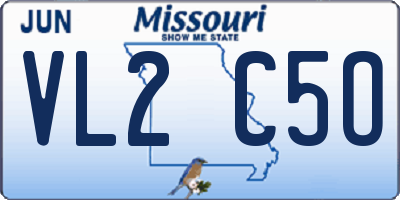 MO license plate VL2C5O