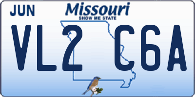 MO license plate VL2C6A