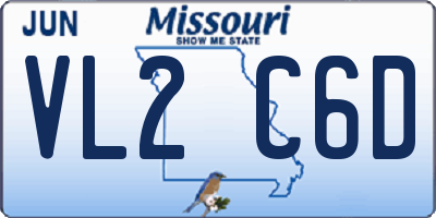 MO license plate VL2C6D