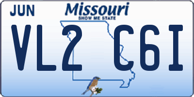MO license plate VL2C6I