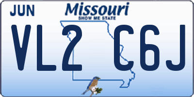 MO license plate VL2C6J