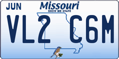 MO license plate VL2C6M