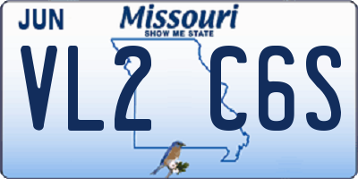MO license plate VL2C6S