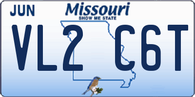 MO license plate VL2C6T